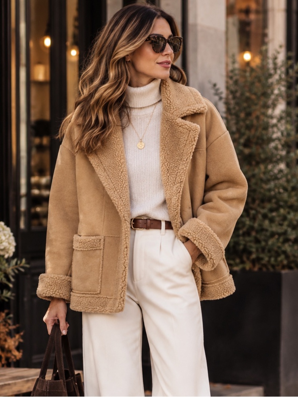 MADE IN ITALY 🇮🇹 FABULOUS Camel Faux Shearling Jacket